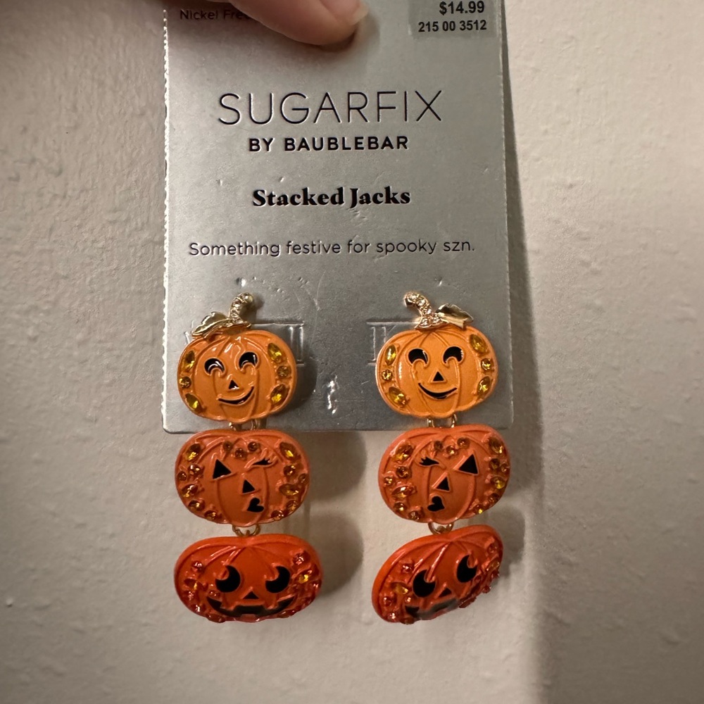 Pumpkin stacked BaubleBar earrings